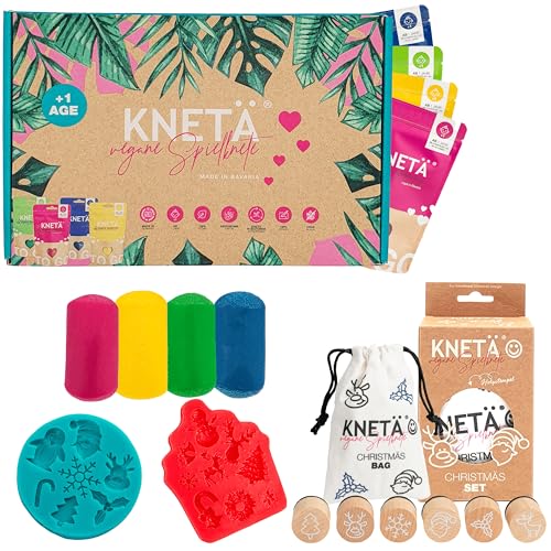 KNETÄ Adventskalender: Knete Set & Zubehör – Kreatives Bastelset für Kinder ab 1 Jahr (12 Türchen) von KNETÄ