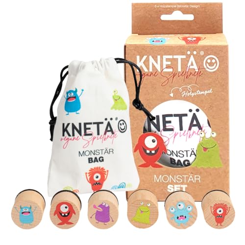 KNETÄ Holzstempel Set *MONSTÄR* Geschenkidee für Kinder I Knetwerkzeug I Knete Zubehör von KNETÄ