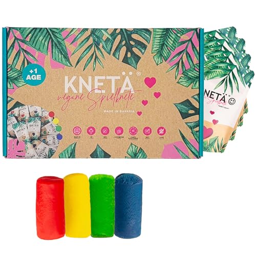 KNETÄ Vegane Spielknete (Bag Sets) I Kleinkinderknete ab 1 Jahr ungiftig (4er Set (50g)) von KNETÄ