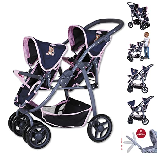 Knorrtoys 16435 - Zwillingspuppenwagen Milo - Navy pink Bear Knorrtoys 16435 - Zwillingspuppenwagen Milo - Navy pink Bear von KNORRTOYS.COM
