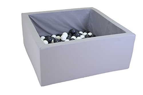 Knorrtoys 68052 - Bällebad Soft eckig Grey - 100 Balls Grey/White von KNORRTOYS.COM