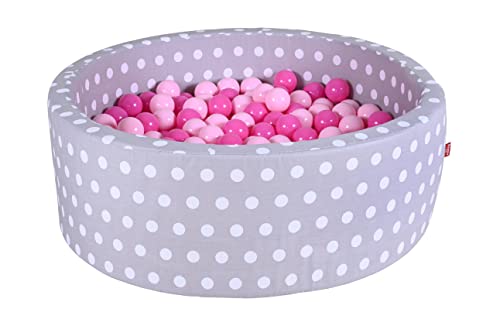 KNORRTOYS.COM 68152 dots-300 Bälle Bällebad, Grey White Dots, Soft Pink von KNORRTOYS.COM