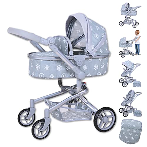 KNORRTOYS.COM 90940 Puppenwagen Boonk-Royal Grey, grau von KNORRTOYS.COM