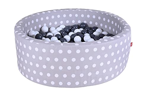 Knorrtoys 68154 - Bällebad soft - "Grey white dots" - 300 Bälle grey/creme von KNORRTOYS.COM