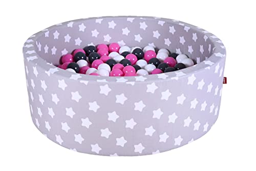 Knorrtoys 68160 - Bällebad Soft - "Grey White Stars" - 300 Bälle Creme/Grey/Rose, Grey White Stars, Creme, Grey, Rose von KNORRTOYS.COM