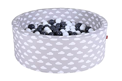 KNORRTOYS.COM 68167 Pit Soft, Grey White Clouds 300 Balls Grey/Cream von KNORRTOYS.COM