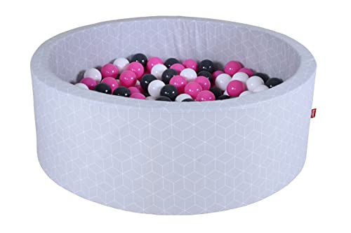 Knorrtoys 68187 - Bällebad soft - "Geo cube grey" - 300 Bälle creme/grey/rose von KNORRTOYS.COM