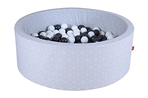 Knorrtoys 68191 - Bällebad soft - "Geo cube grey" - 300 Bälle grey/creme von KNORRTOYS.COM