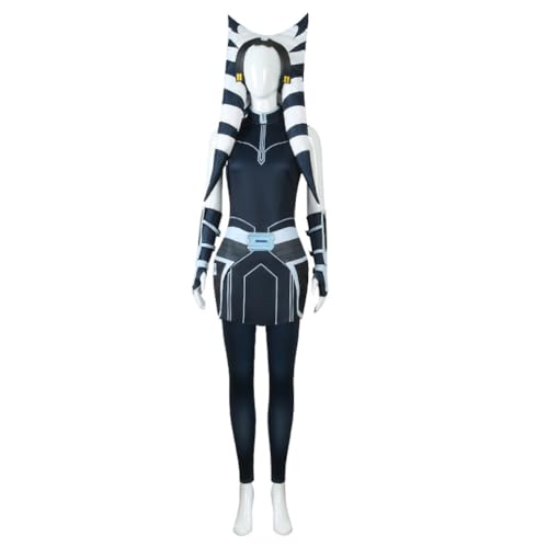 KNQSTYJV Ahsokas Tano Cosplay-Kostüm-Outfit-Set für Erwachsene und Kinder, Halloween-Kostüme von KNQSTYJV