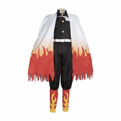 KNQSTYJV Demons Slayers Rengokus Kyoujurous Cosplay-Kostüm, Outfit-Set für Erwachsene und Kinder, Halloween-Kostüme von KNQSTYJV