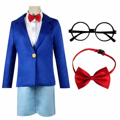 KNQSTYJV Detectives Conans Cos Cosplay-Kostüm-Outfit-Set für Erwachsene und Kinder, Halloween-Kostüme von KNQSTYJV