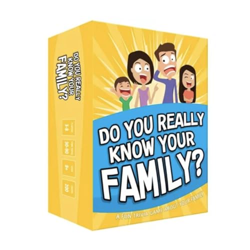 KNQSTYJV Kennt Ihre Familie Ihre Familie wirklich? Lustiges Familienkartenspiel für Erwachsene, Teenager und Kinder für den Familienspielabend, Partyspiel, Kartenspiel für Kinder und Erwachsene von KNQSTYJV