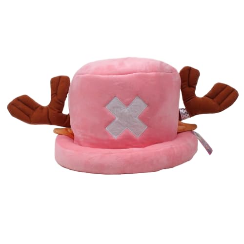 KNUSO Anime Hut Tony Chopper Caps One Piece Cosplay Jungen Mädchen Niedliche Plüschmütze für Halloween Weihnachten (Rosa) von KNUSO