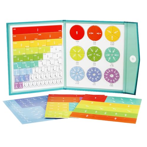 KOAHDE Magnetisches Bruchpuzzle Puzzle,Magnetic Bruchrechnen,Bruchrechnen Magnet Material,Magnetisches Bruchbuch,Montessori Magnetisches Buch Bruchrechnung Puzzle für Kinder von KOAHDE