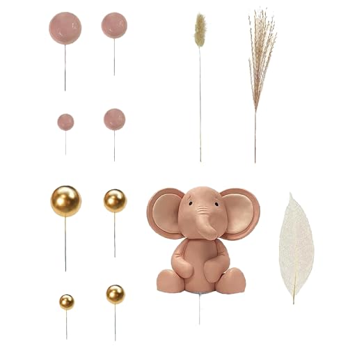 KOAHDE Niedlichem Tortendeko Elefant Set,Elefant Kuchen Topper DIY Kuchen Deko,3D Elefante Tortendeko Babyparty,Baby Tortendeko,Elefant Tortendeko Kugeln,3D-Elefanten Rosa Kuchen Deko,Rosa,35pcs von KOAHDE