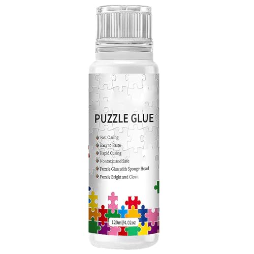 KOAHDE Puzzlekleber für 1000 Teile,Puzzle Kleber,Puzzle zu Fixieren und Aufzuhängen,Puzzle Kleber Transparent mit Schwammkopf,Puzzle Klebefolie,Transparenter Puzzlekleber,120ML von KOAHDE