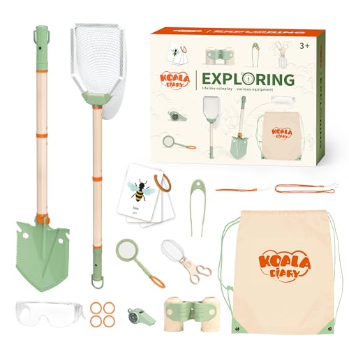 Koala Tagebuch Kinder Outdoor Explorer Kit, 11PCS Bug Catching Kit mit Schmetterlingsnetz, Schaufel, Vergrößerungsglas, Bug Catchers, Outdoor Explorer Kit Spielzeug für Kinder ab 3 Jahren Koala Tagebuch Kinder Outdoor Explorer Kit, 11PCS Bug Catching Kit mit Schmetterlingsnetz, Schaufel, Vergrößerungsglas, Bug Catchers, Outdoor Explorer Kit Spielzeug für Kinder ab 3 Jahren von KOALA DIARY