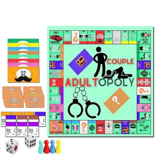 KOBONA Couple Board Game Date Night Ideas Couple Adult-Opoly Brettspiel Intimacy Deck Cards für Paare von KOBONA