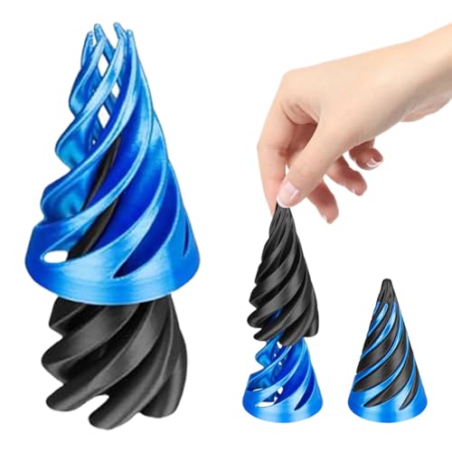 KOBONA Impossible Pyramid Passthrough Sculpture 3D Gedruckt Impossible Cone Pyramid Fidget Spielzeug Spirale Kegel Fidget Spielzeug zur Entlastung von Stress und Angst Schreibtischspielzeug von KOBONA