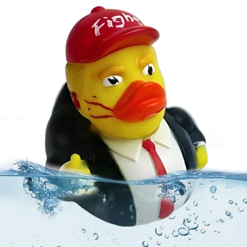 KOBONA Neuheit Trump Rubber Duck Baby Badespielzeug Trump Merchandise Rubber Duckies Lustiges Entenspielzeug für Kinder, Geschenk, Geburtstage, Babypartys, Badezeit von KOBONA