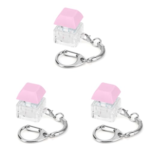 KOBONA Tastatur Schlüsselanhänger Dekompressionsspielzeug Knopf Stressabbau Geschenke (Rosa) von KOBONA