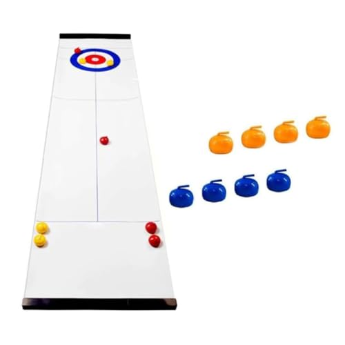 KOBONA Tisch-Mini-Curling-Spielset mit 8/16 Tisch-Curling-Steinen, Tisch-Curling-Spiel, Sport-Party-Spielausrüstung, kompakte Curling-Familienspiele für Familie/Schule/Reisen ab 6 Jahren von KOBONA