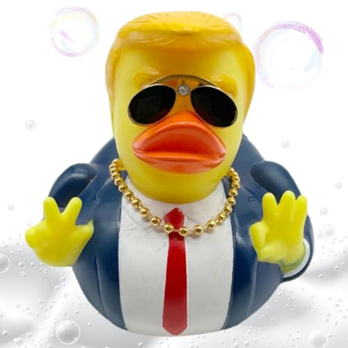 KOBONA Trump Rubber Duck Baby Badespielzeug Trump Merchandise Neuheit Trump Rubber Duck Quietsche Badeente Gummienten für Kinder, Geschenk, Geburtstage, Babypartys, Badezeit von KOBONA