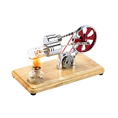 KOCAN Heißluft-Stirlingmotor-Motor, Mini-Heißluft-Stirlingmotor-Motormodell Bunte LED-Stromgenerator Pädagogisches Wissenschafts-Kit für Kinder Kinder von KOCAN