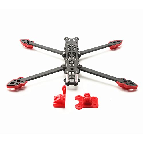 KOCAN Mark4 7 Zoll 295 mm mit 5 mm Arm Quadrocopter Rahmen 3K Kohlefaser 7'' FPV Freestyle Fernbedienung Renndrohne mit roten Druckteilen für DIY FPV von KOCAN