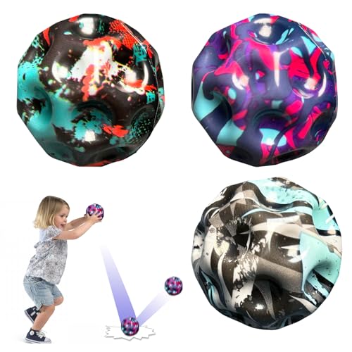 Jump Ball, 3 Stück Moon Ball, Hohe Springender Gummiball, Moonball, 7 cm, Mini Bouncing Ball Toy, Space Theme Bouncy Balls, Space Ball, Kinder Spielzeug, Jumpball für Kinder und Erwachsene von KOIROI