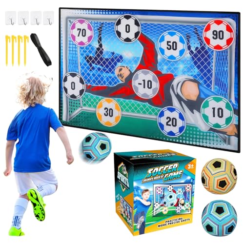 Fußball Spielset für Kinder 3 4 5 6 7 8, Kinder Fusball Spielzeug für Garten Indoor Outdoor, Klettball Fußball Spiel, Fussball Dart Spielzeug, Fußball Spielzeug Geschenke für Jungen Mädchen von KOIROI