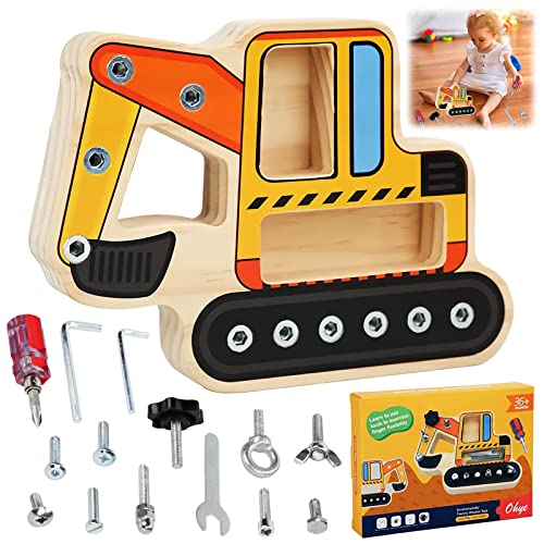 KOIROI Montessori Spielzeug ab 3 4 5 Jahre, Bagger Spielzeug, Montessori Holz Schraubbrett, Montessori Spielzeug, Motorikspielzeug Motorikbrett Holzspielzeug Lernspielzeug Geschenke für Mädchen Junge KOIROI Montessori Spielzeug ab 3 4 5 Jahre, Bagger Spielzeug, Montessori Holz Schraubbrett, Montessori Spielzeug, Motorikspielzeug Motorikbrett Holzspielzeug Lernspielzeug Geschenke für Mädchen Junge von KOIROI