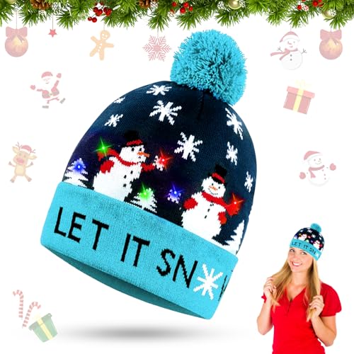 LED Weihnachtsmütze, LED Leuchten Hut Mütze Stricken, Weihnachtsmütze Kinder Bunt, Weihnachtsmützen, Weihnachtsmann Mütze mit Licht, Nikolausmütze, Warme Neuheit Weihnachten Hut für Kinder Erwachsene LED Weihnachtsmütze, LED Leuchten Hut Mütze Stricken, Weihnachtsmütze Kinder Bunt, Weihnachtsmützen, Weihnachtsmann Mütze mit Licht, Nikolausmütze, Warme Neuheit Weihnachten Hut für Kinder Erwachsene von KOIROI