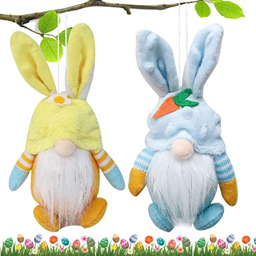 Ostern Deko Wichtel, 2 Stück Plüsch Osterhasen Zwerg Ostern Anhänger, Frühlingsdeko, Osterhasen Puppen, Wichtel für Osterdekoration Osterhase Wichtel Dekor Oster Party ​​Geschenke Aufhängen Deko von KOIROI