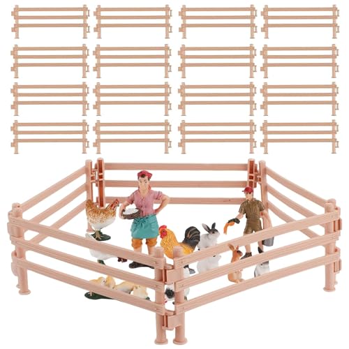 Pferdezaun Spielzeug, 40 Stücke Pferd Corral Zaun Zubehör Spielset Bauernhof Zaun Spielzeug, Koppel Spielzeug, Mini Pferd Corral Zaun, Zaun Spielzeug für Scheune Micro Landschaft Deko (B) von KOIROI