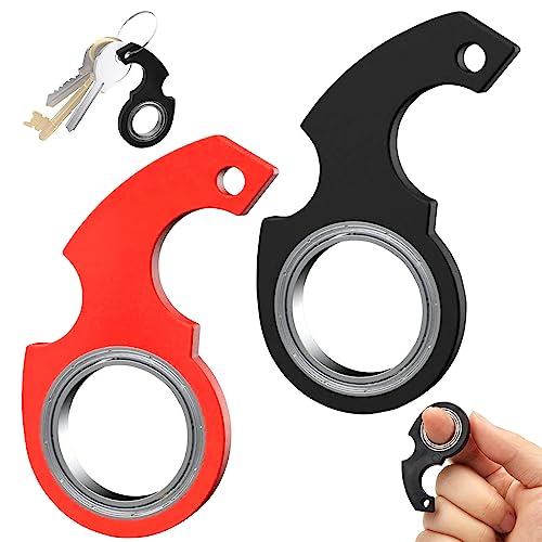 Schlüsselanhänger Spinner, 2 Stück Fidget Spinner Schlüsselanhänger, Fidget Ring Spielzeug, Neuartiges Schlüsselanhänger Spielzeug, Schlüsselanhänger Fidget Ring für Kinder, Erwachsene von KOIROI