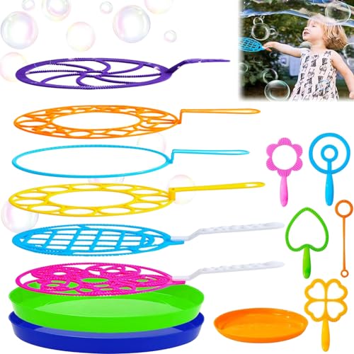 Seifenblasen Set für Kinder, 14 Stück Seifenblasen Set, Große Seifenblasenstäbe, Seifenblasen Blase, Riesenseifenblasen, Bubble Maker Spiele, Seifenblasen Spielzeug für Hochzeit, Kindergeburtstag von KOIROI