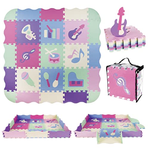 KOKOBOX Puzzlematte Kinder M-25PZ 30x30cm Spielmatte Baby Kinder Krabbeldecke Turnmatte Kinder Teppiche Krabbelmatte Baby Buchstaben Lernen Spielteppich Junge Tatami Kinder Eva Musik von KOKOBOX