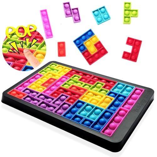 Puzzle Tetris Pop It Spiel Plopper Spielzeug Pop Up Spielzeug Popit Spielzeug Ab 3 4 5 6 Jahre Anti Stress Sensory Toys Fidget Toys Junge Mädchen Spielzeug 26 Blöcken Geschenk Junge Mädchen - Schwarz von KOKOBOX