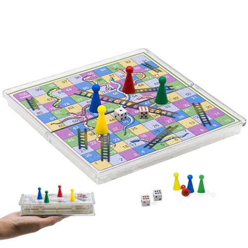 KOKOSUN Schlangen und Leitern Reise Set, Traditionelles Leiterspiel, 15×15cm, Magnetisch Faltbares Brettspiel, Reisespiel, Strategiespiel, Familienspiele für Kinder KOKOSUN Schlangen und Leitern Reise Set, Traditionelles Leiterspiel, 15×15cm, Magnetisch Faltbares Brettspiel, Reisespiel, Strategiespiel, Familienspiele für Kinder von KOKOSUN