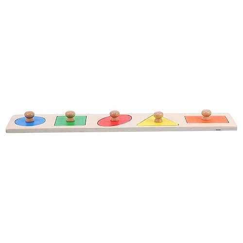 1 Satz Geometrische Tafeln Puzzle rätselbuch Knopfpuzzle die Sortierer für Babyformen Puzzlematte Knopfrätsel für Kleinkinder -Knopf-Rätsel Holz KOMBIUDA von KOMBIUDA