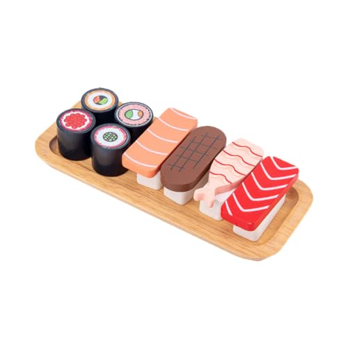 1 Satz Kognitives Für Lebensmittel Sushi- Sushi-zubereitungsset Sushi-Matte Modell-Sushi Sushi-Roller Sushi-Hersteller Lernspielzeug Für Hölzern KOMBIUDA von KOMBIUDA