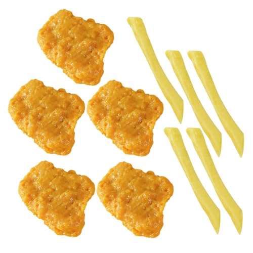 KOMBIUDA 10 Stück Künstliche Chicken Nuggets Pommes Frites Modell Realistisch Gebratenes Hähnchen Pommes Frites Simulation Lebensmittel Für Die Küche Display von KOMBIUDA