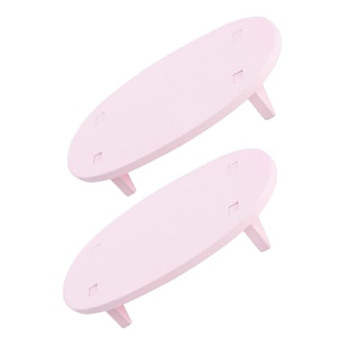 2St Kinder bastelset basteln für Kinder Toys for tapete pink Bedroom Decor beistelltisch puppenhaus Mini-Holztischmodell Miniatur-Holztischmodell Mini-Tisch hölzern Rosa KOMBIUDA von KOMBIUDA