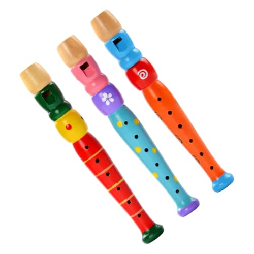 3st 6-Loch-Piccolo Aus Holz Sensorisches Kinderspielzeug Lernspielzeug Für Kinder Musik Student Blockflöte Tonaufnahme-Spielzeug Blasinstrumente Kinderinstrumente Hölzern KOMBIUDA von KOMBIUDA