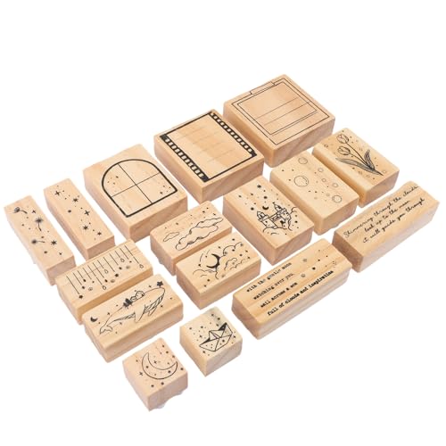 KOMBIUDA 1-Box Handstempel für Jungen und Mädchen Romantisches Kirschhandwerk Holzstempel-Set für Scrapbooking von KOMBIUDA