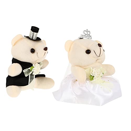 KOMBIUDA 1 Paar Bärenpuppe kuschelbären Wedding Decoration valantines Birthday Present plushbit Hochzeitsdekorationen Plüschtiere tragen Mini-Puppen Heimdekoration Plüschbär von KOMBIUDA