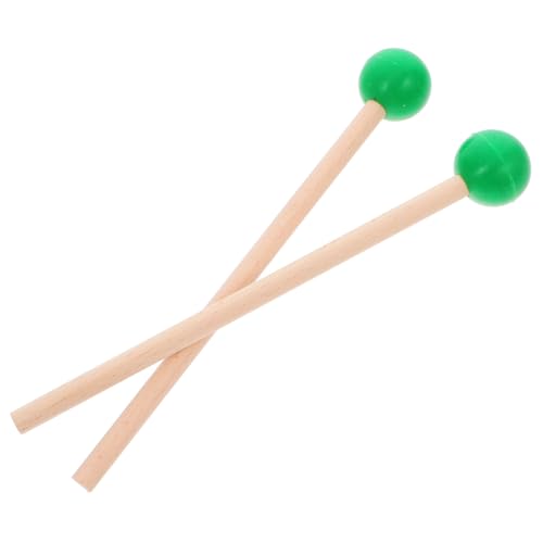 KOMBIUDA 1 Paar Marimbaschlägel Zungentrommel, Trommelstock Instrumentenhammer Schlägel Für Tenortrommeln Tenor-trommelstöcke Perkussionsschlägel Schlagzeug-Teile Marimba-Sticks Gummi Green von KOMBIUDA