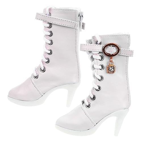 KOMBIUDA 1 Paar Puppe High Heels Monster Miniatur Schuhe Für Puppen Fersen Stiefel Dolly Windeln Puppe Winzige Schuhe Puppe Verkleiden Zubehör Kleine High Heels Weiß Baumwollseil von KOMBIUDA