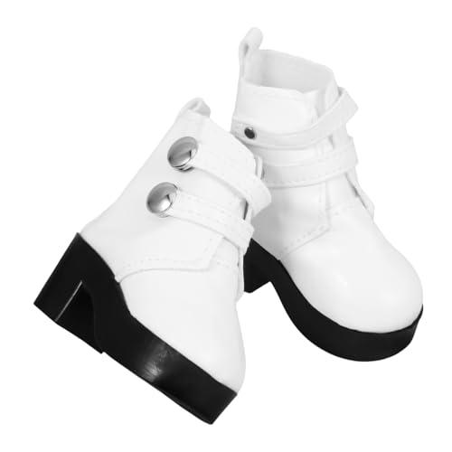 KOMBIUDA 1 Paar Puppenstiefel Puppe Modeschuhe Schuhwerk Miniatur-Schuhe Puppenabsätze Puppen-Freizeitschuhe Puppenturnschuhe Modisches Puppenzubehör Babyschuhe Für Mädchen Weiß von KOMBIUDA